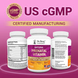 Dr. Berg Prenatal Vitamins bottle with capsules in hand
