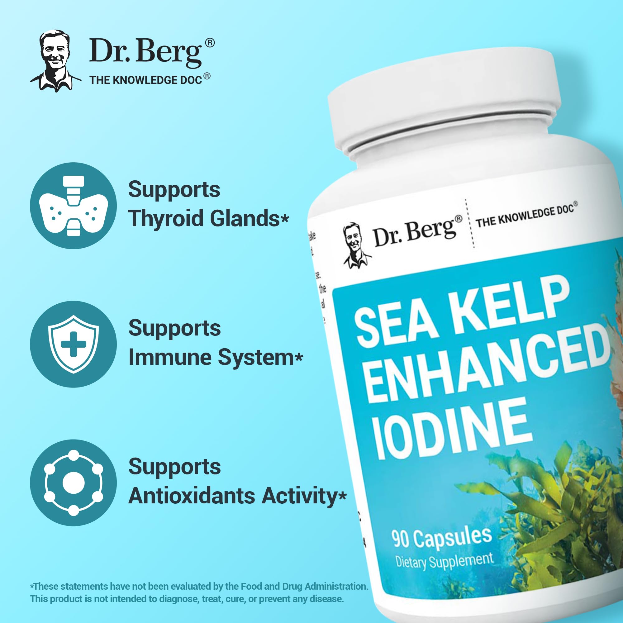 Dr. Berg Sea Kelp Iodine supplement capsules close-up