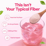 Dr.blet DOCTORBLET Psyllium Husk Fiber Peach Drink Mix on a travel desk