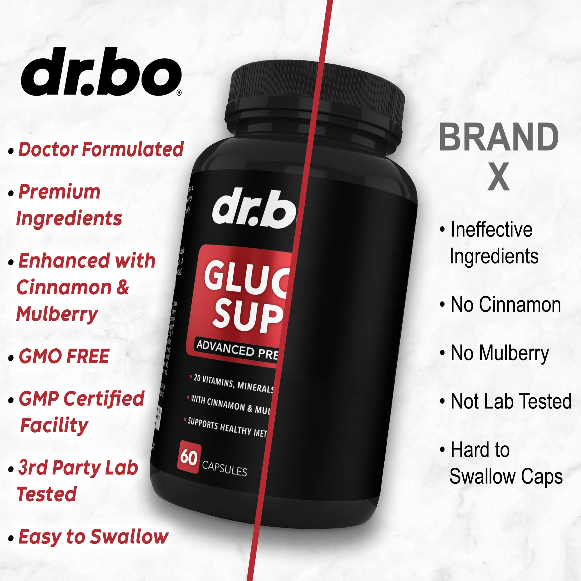 DR. BO a balanced routine Support Supplement bottle back view