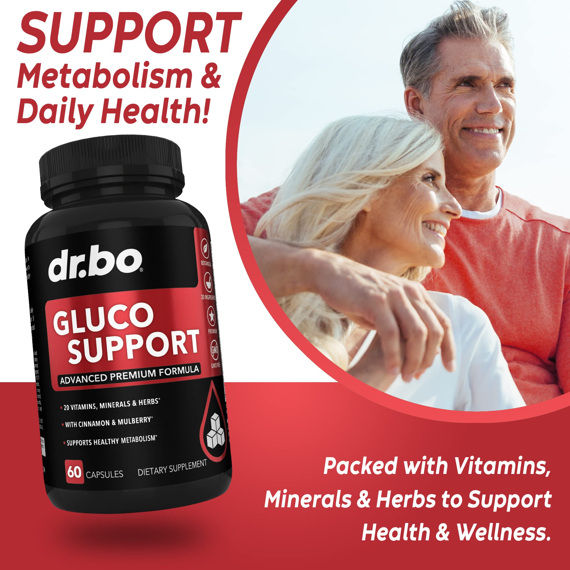 DR. BO a balanced routine Support Supplement bottle side view