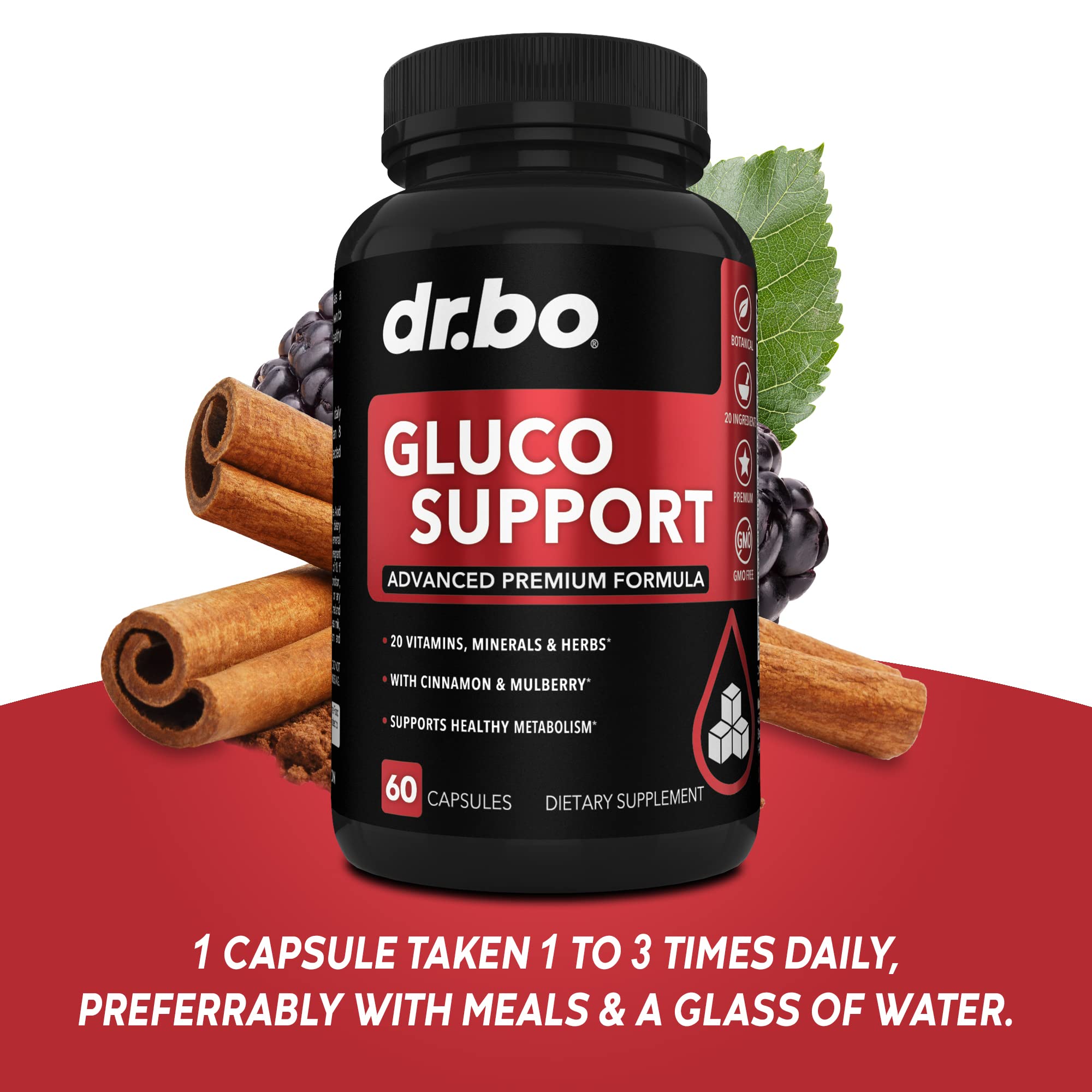 DR. BO a balanced routine Support Supplement capsules on a table
