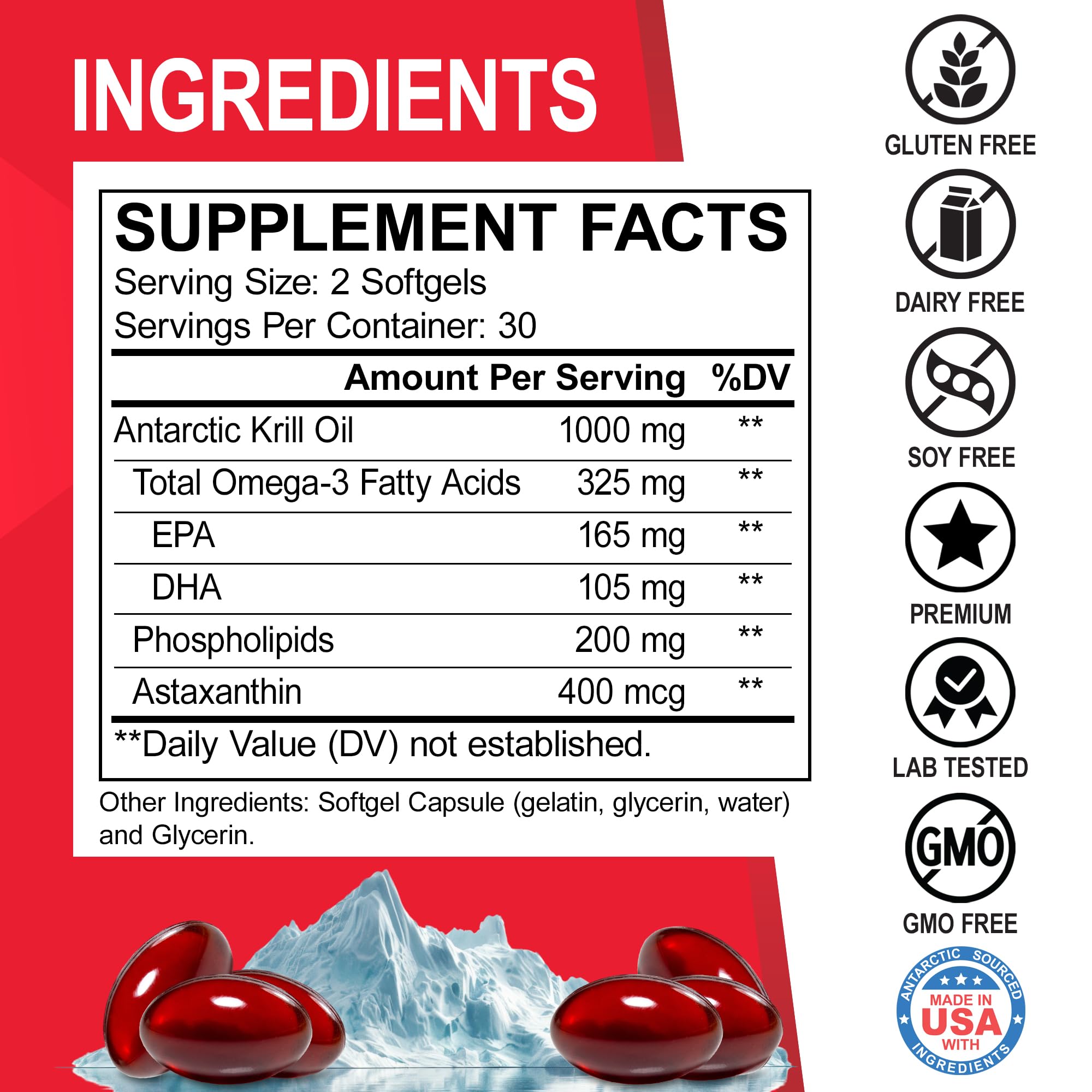 DR. BO Antarctic Krill Oil softgels on a wooden table