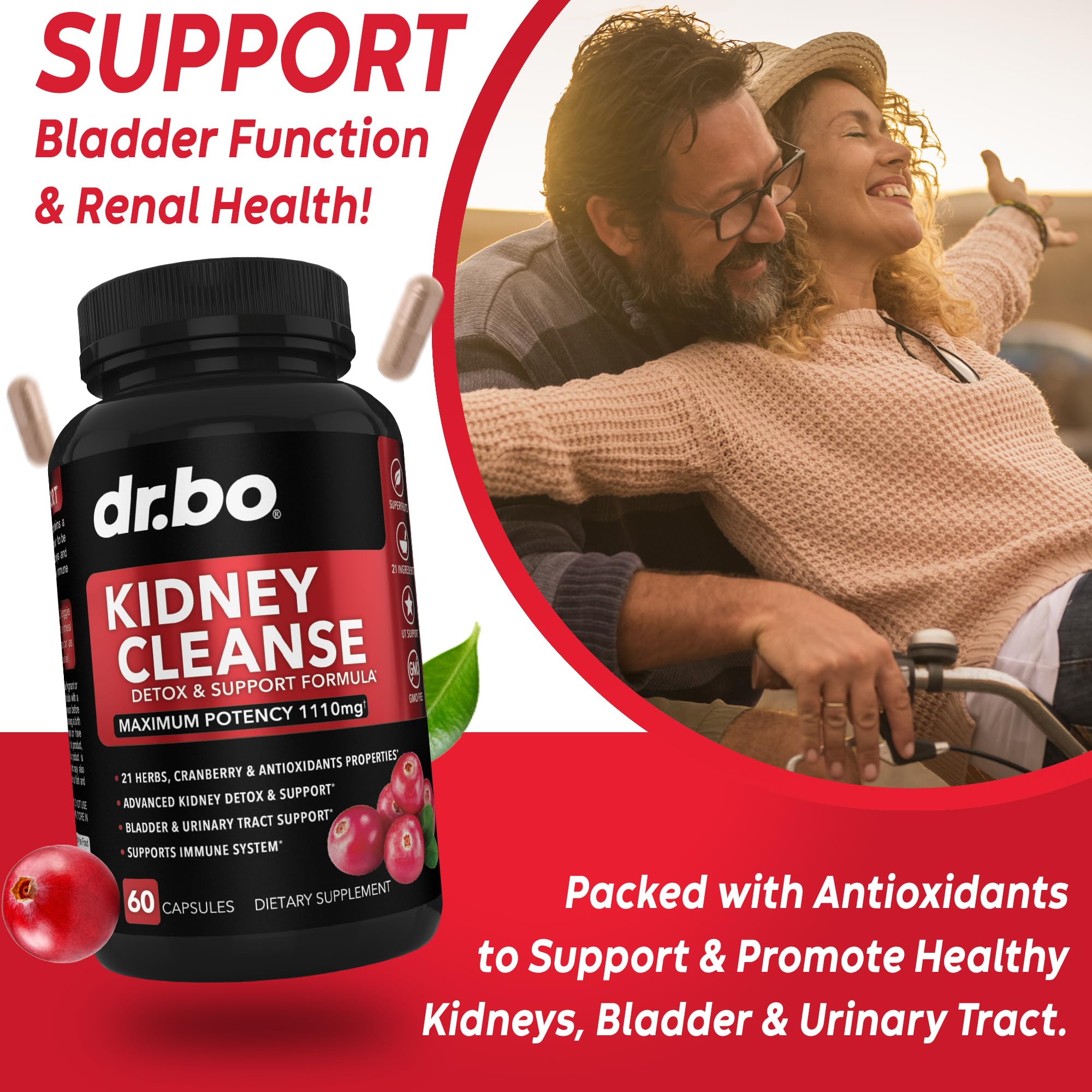 DR. BO Cranberry Kidney Support Supplement 400mg capsules
