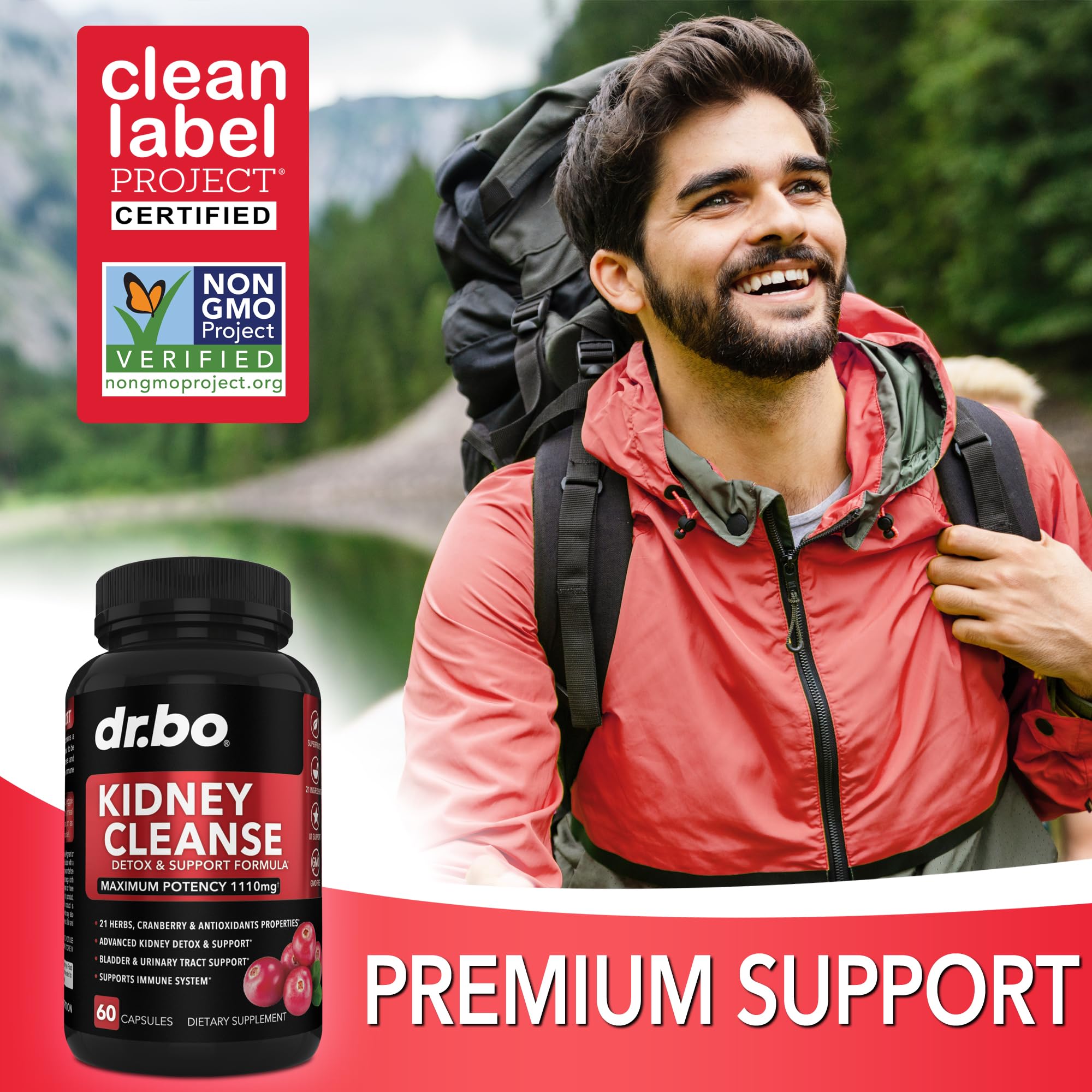 DR. BO Cranberry Kidney Support Supplement ingredients list