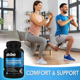 DR. BO Glucosamine Chondroitin MSM Turmeric supplement bottle back view