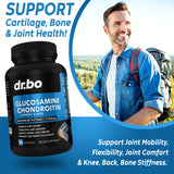 DR. BO Glucosamine Chondroitin MSM Turmeric supplement capsules on a table