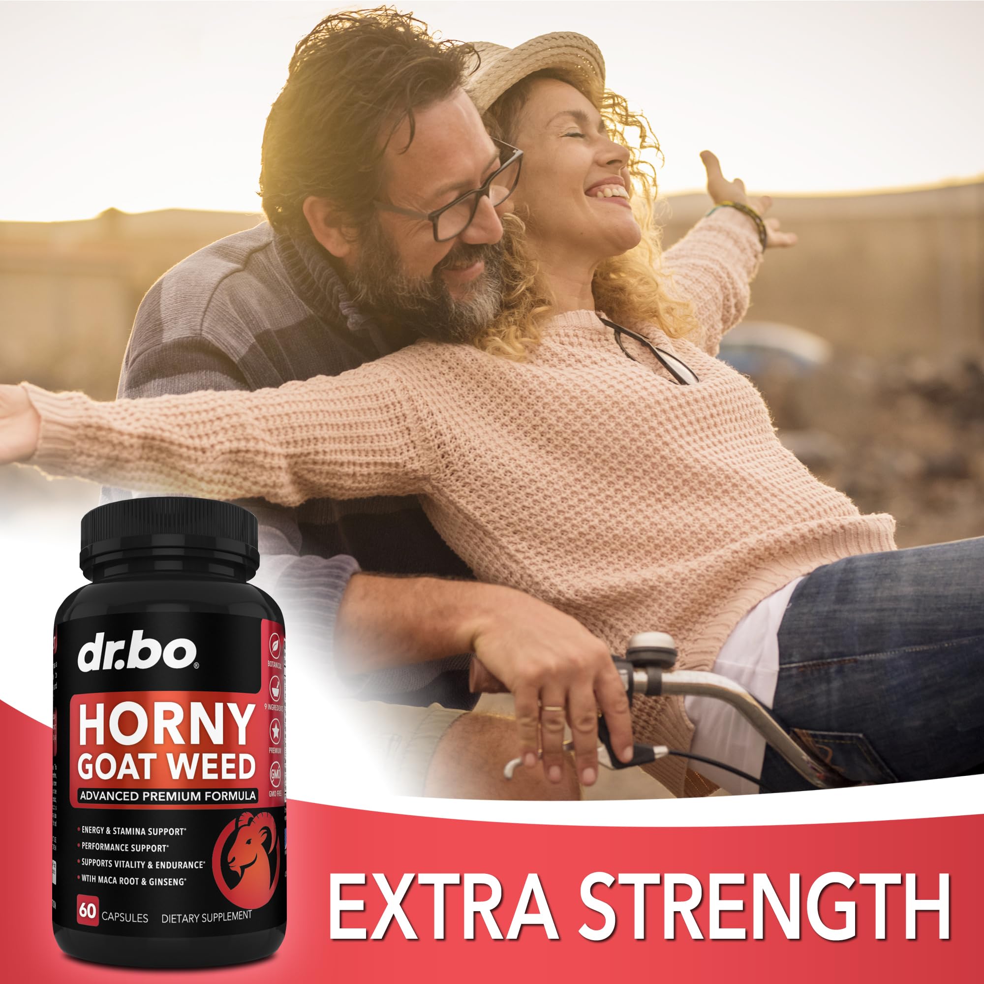 DR. BO Horny Goat Weed Supplement 1000mg capsule close-up