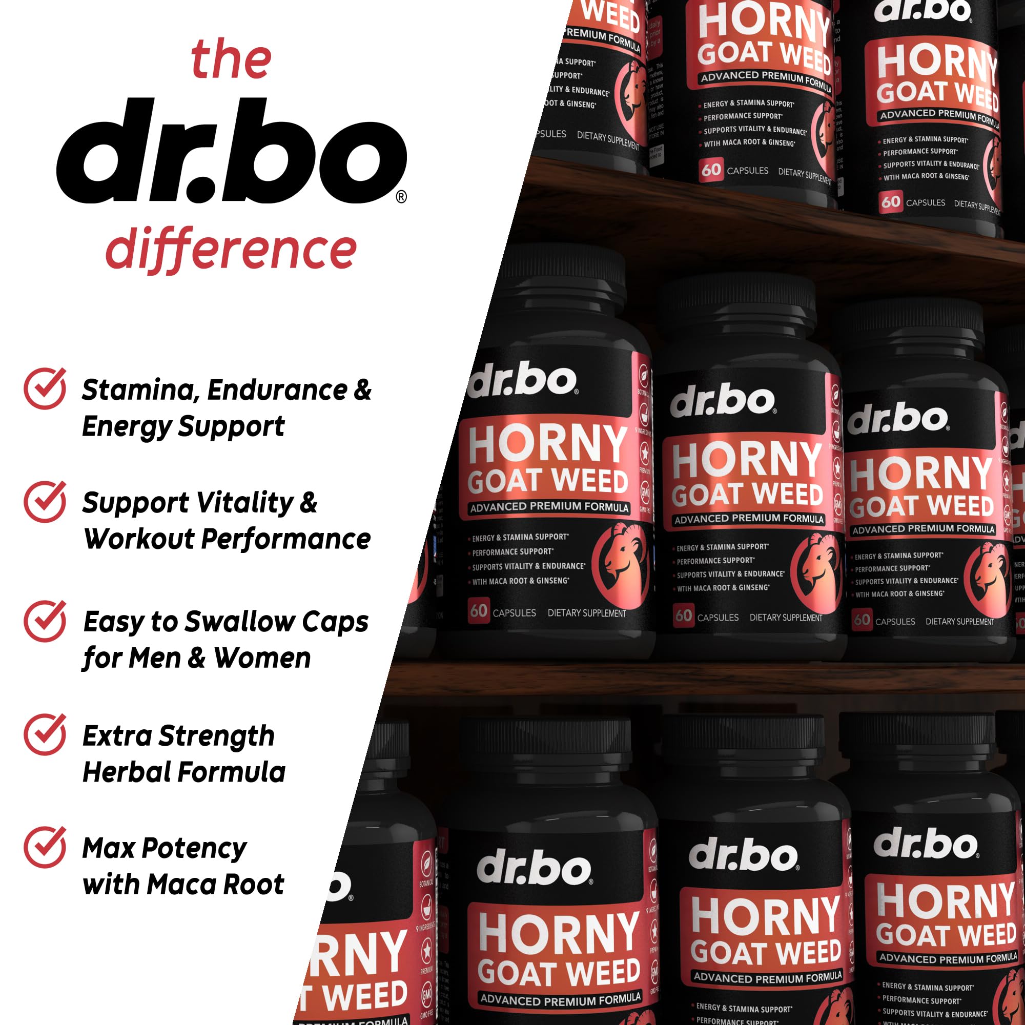 DR. BO Horny Goat Weed Supplement 1000mg ingredients list