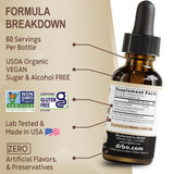 DR. BO Lion’s Mane Mushroom Supplement bottle back view