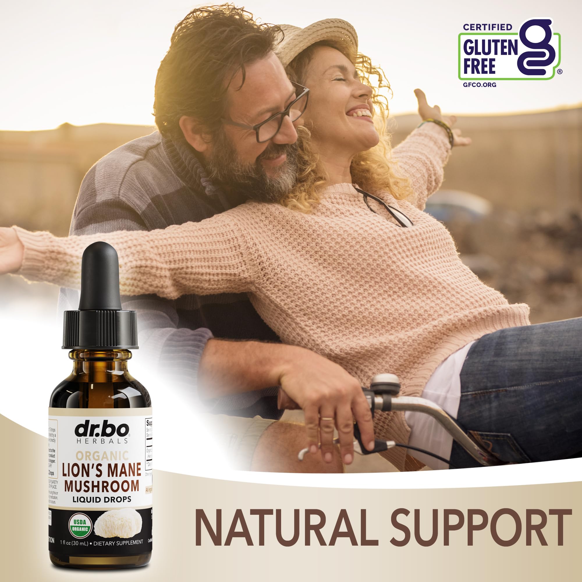 DR. BO Lion’s Mane Mushroom Supplement in a lifestyle setting