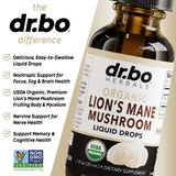 DR. BO Lion’s Mane Mushroom Supplement ingredients list