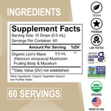 DR. BO Lion’s Mane Mushroom Supplement with measuring dropper