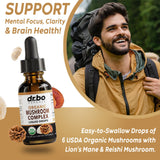 DR. BO Lions Mane Mushroom Complex Liquid Drops bottle with dropper