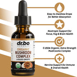 DR. BO Lions Mane Mushroom Complex Liquid Drops side view