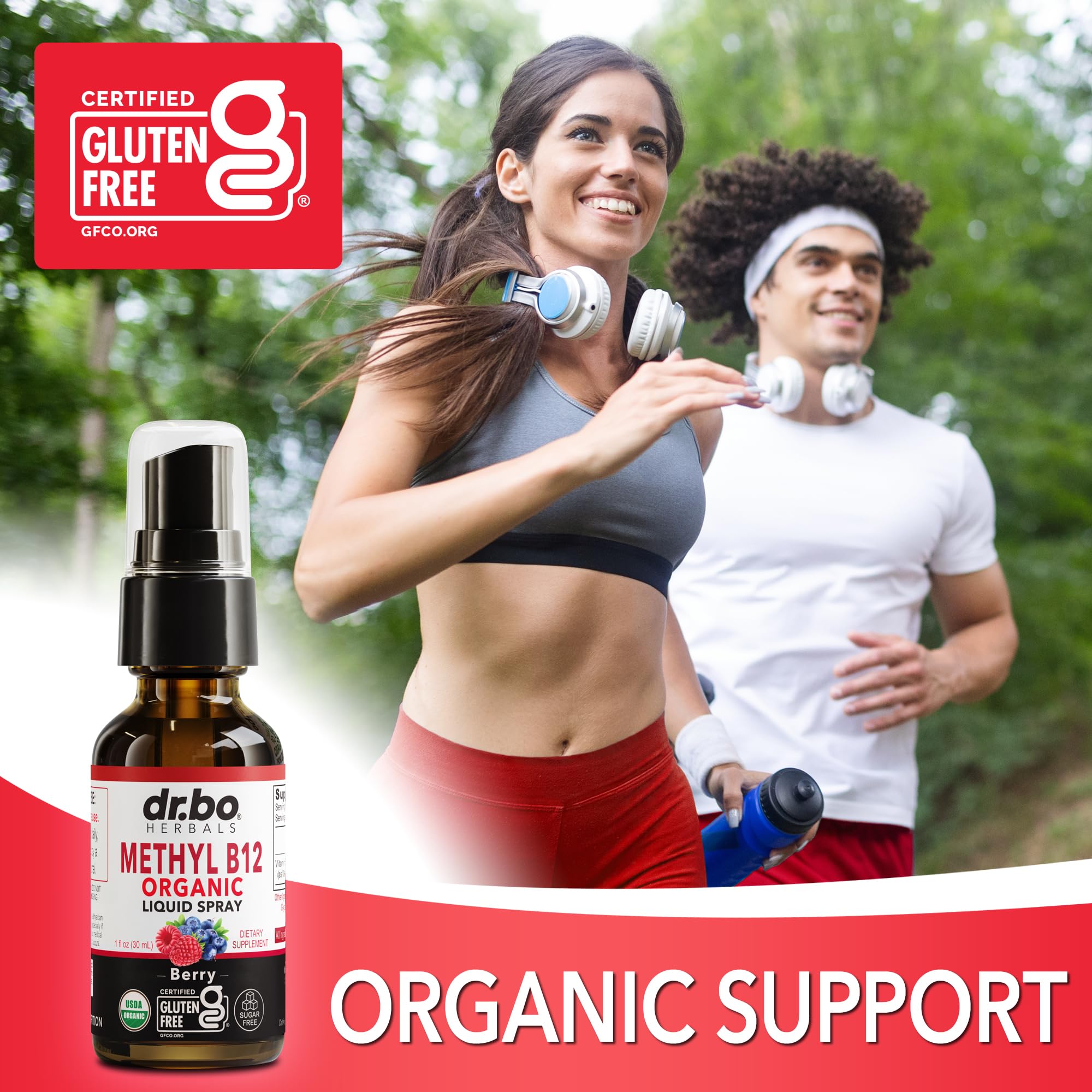 DR. BO Liquid B12 Spray with a measuring spoon for dosage