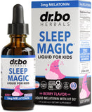 DR. BO Liquid Melatonin Kids Sleep Aid 3mg Berry Drops front view
