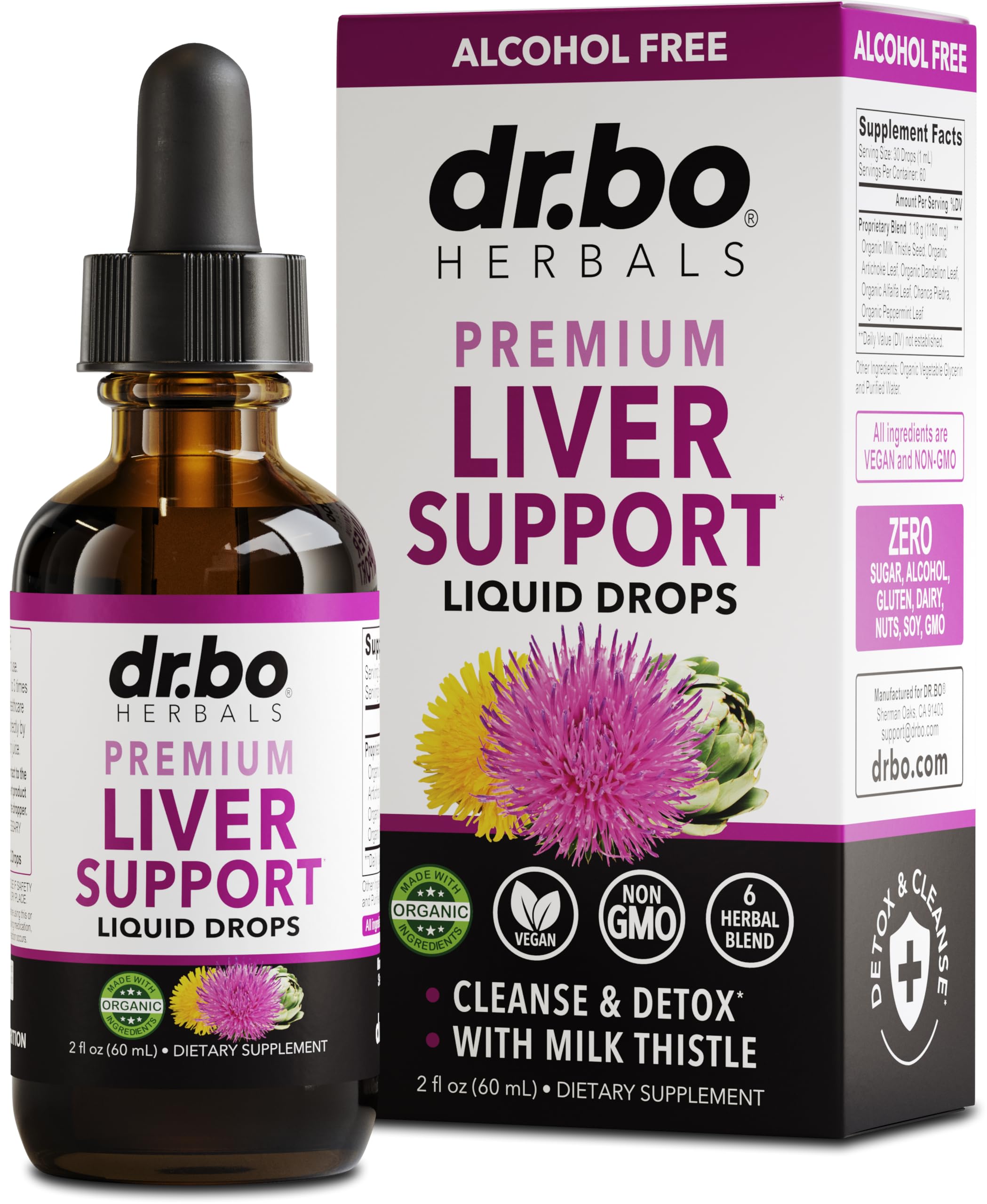 DR. BO Liver Support Drops front view with label