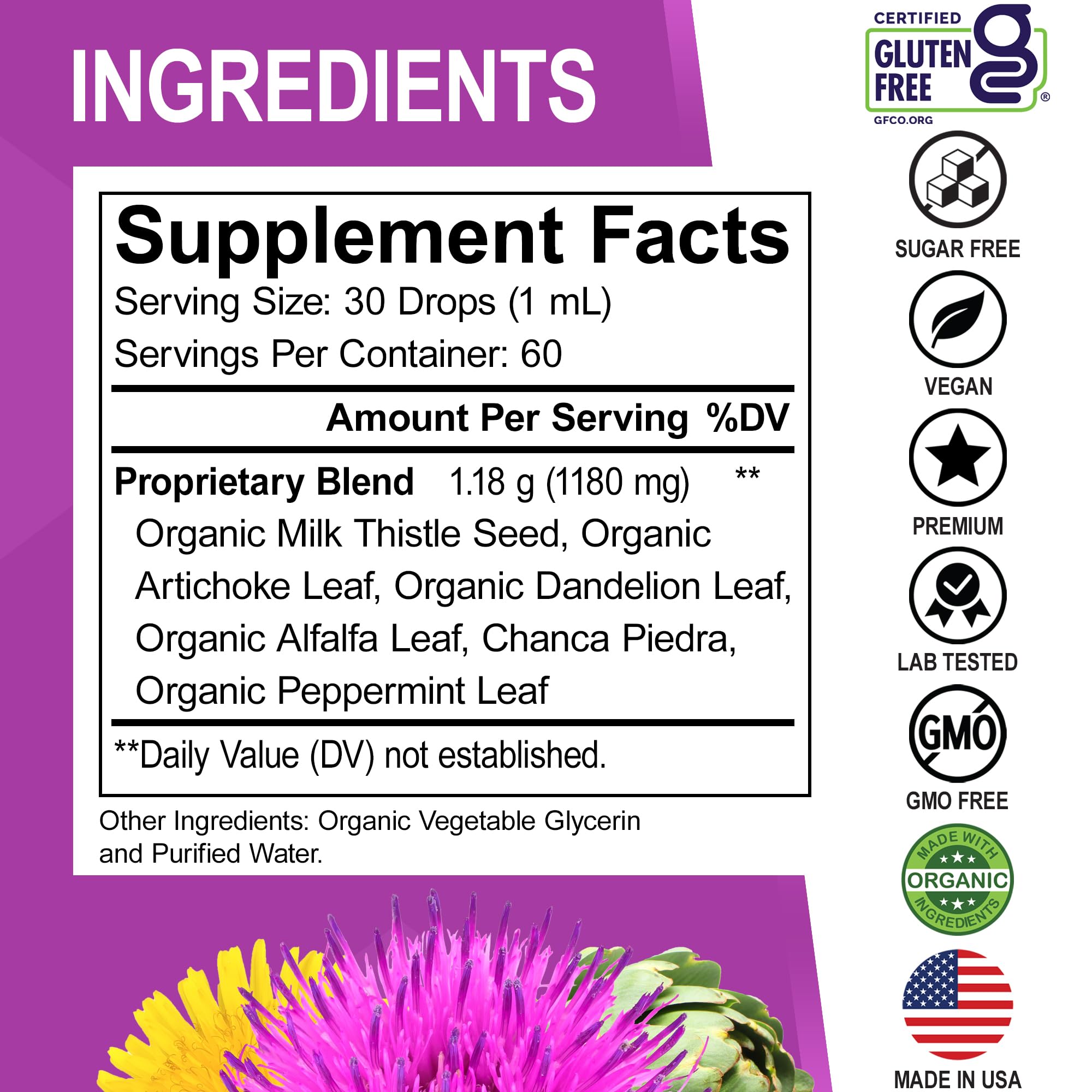 DR. BO Liver Support Drops with herbs used in formula