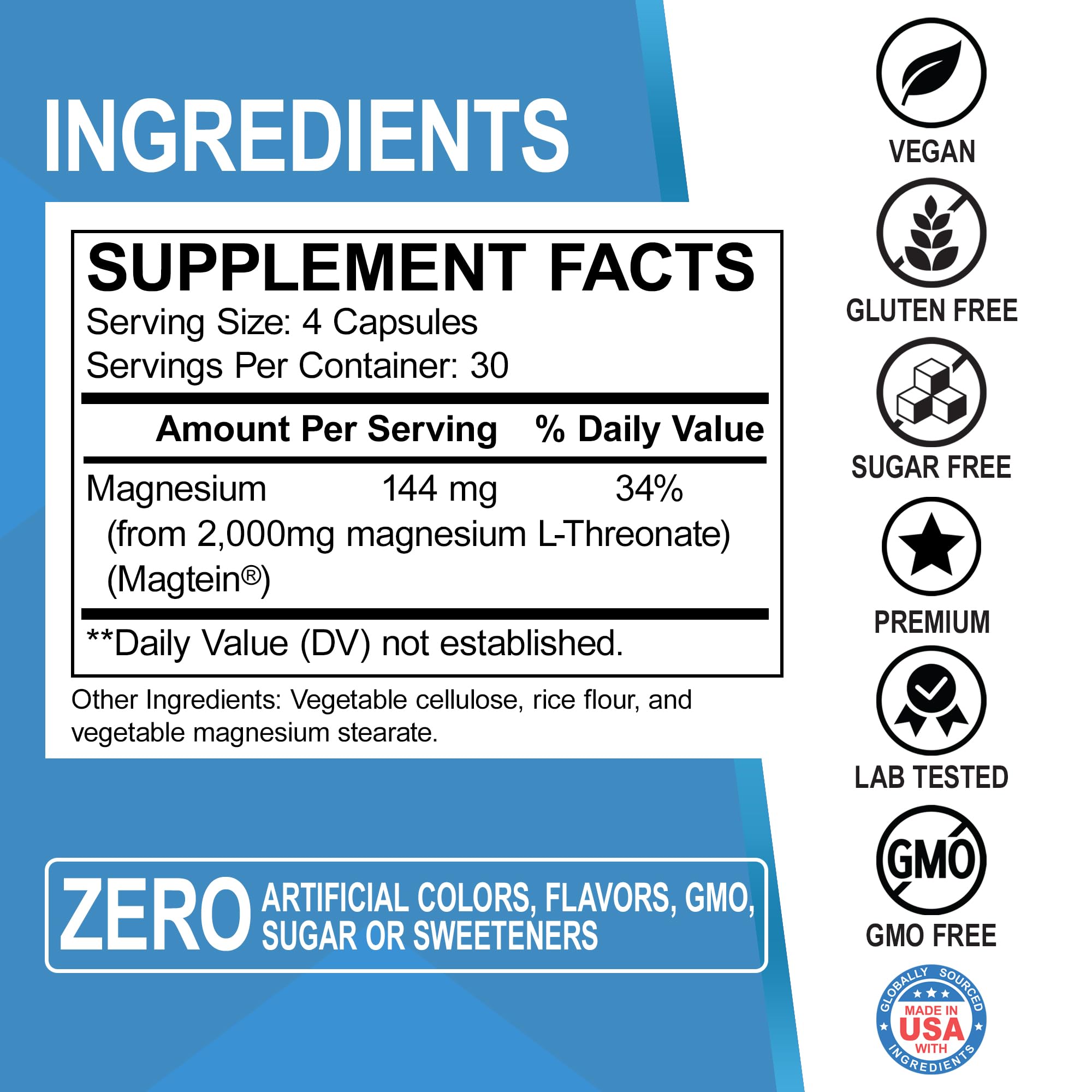DR. BO Magnesium L-Threonate 2000mg capsules with measuring spoon