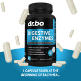 DR. BO Multi-Enzymes Supplement lifestyle scene with a glass of water