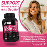 DR. BO Myo-Inositol & D-Chiro Inositol Supplement capsules close-up