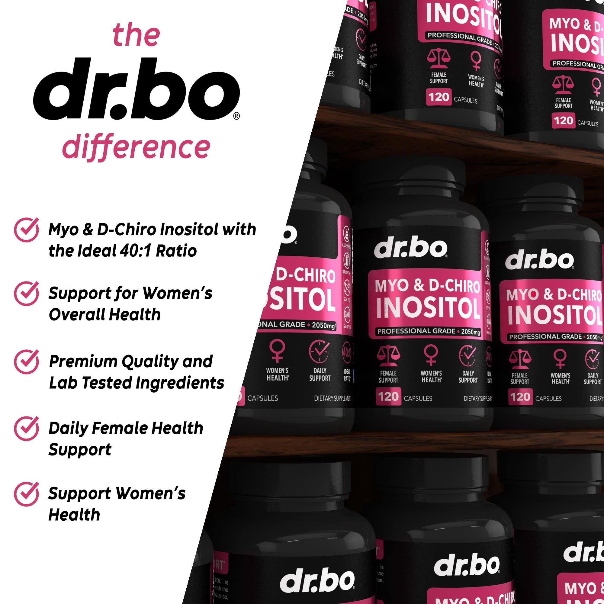 DR. BO Myo-Inositol & D-Chiro Inositol Supplement ingredients list