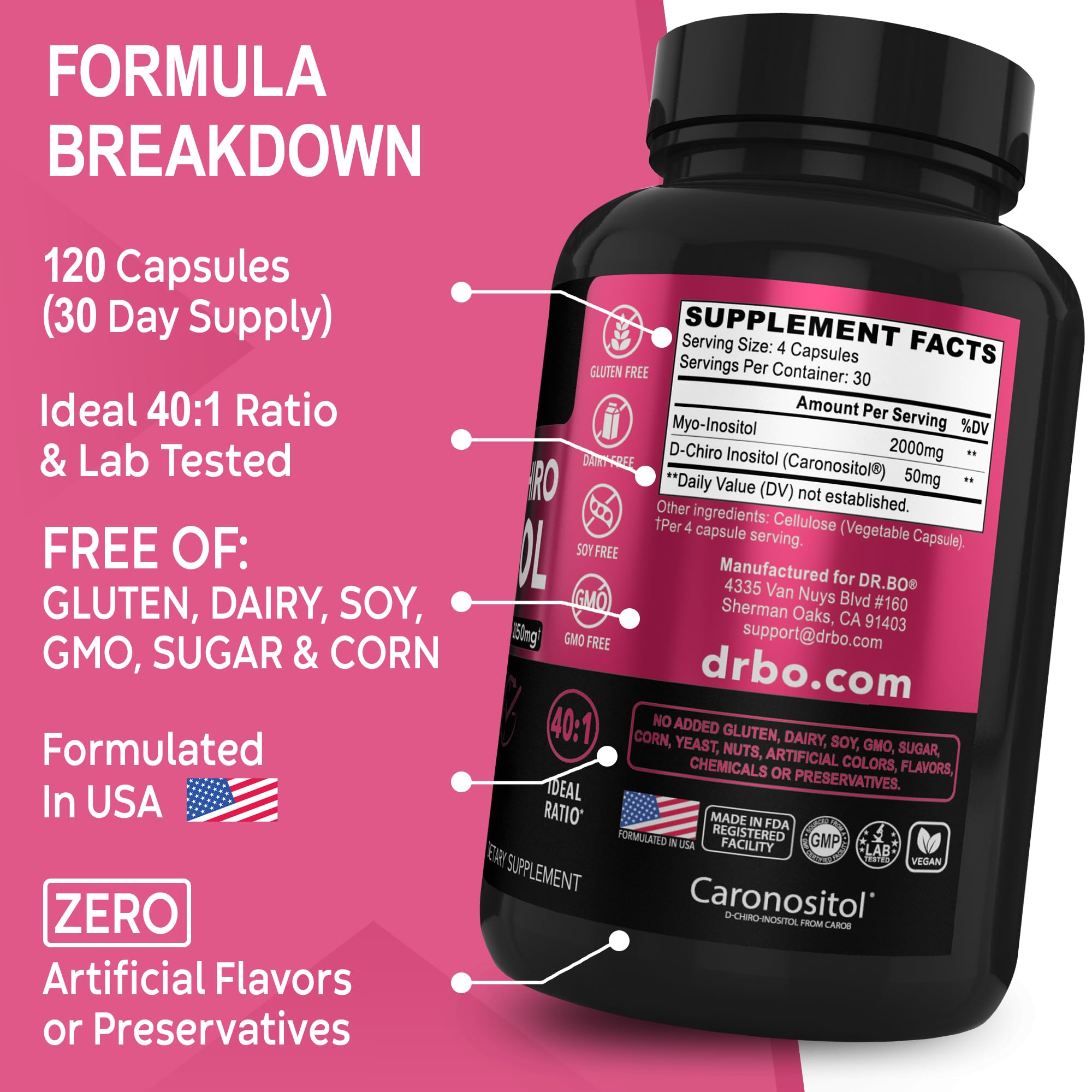 DR. BO Myo-Inositol & D-Chiro Inositol Supplement lifestyle shot