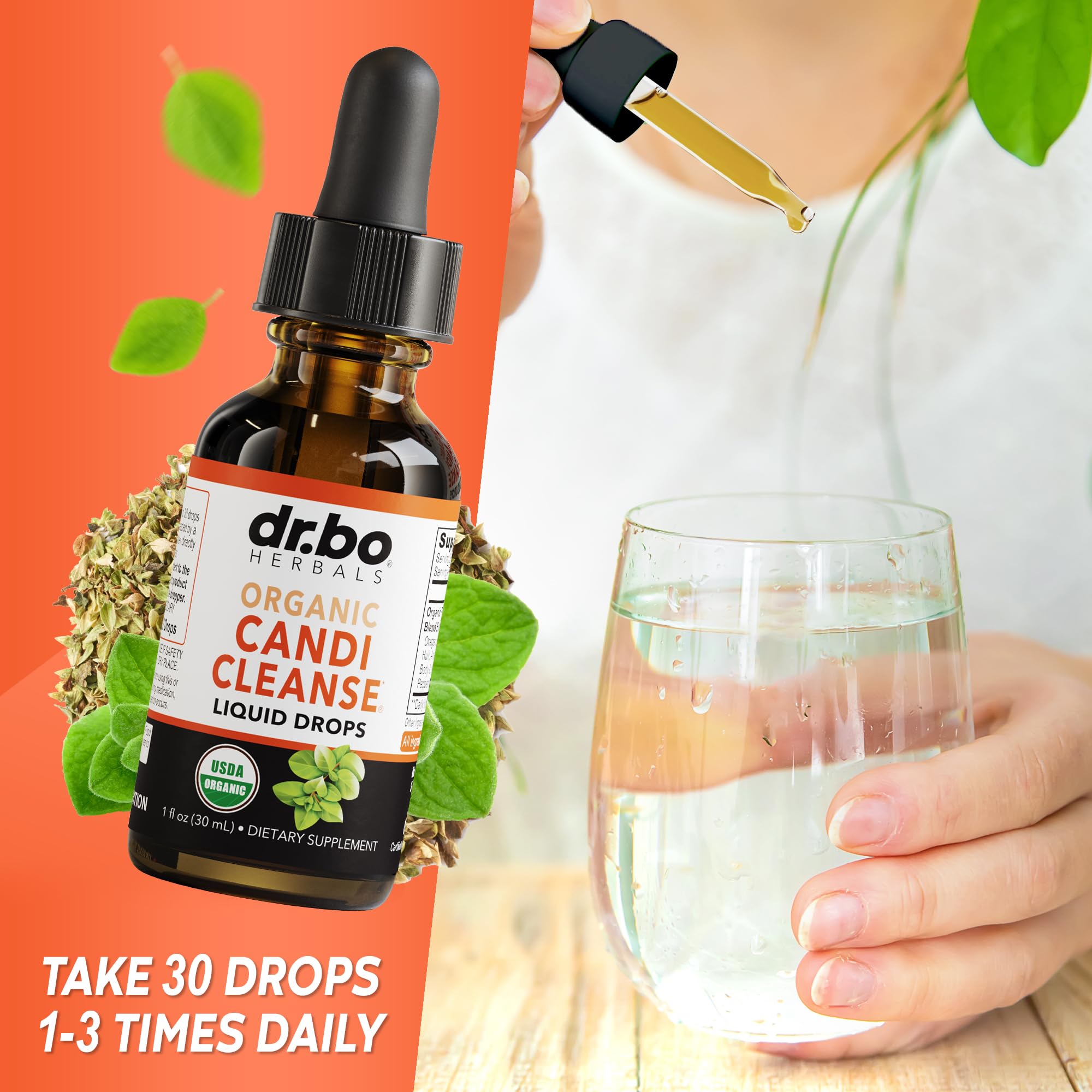 DR. BO Oregano Oil Drops 1180mg with other supplements