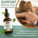 DR. BO Organic Lemon Balm Extract Tincture 2oz drops in a spoon