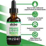 DR. BO Organic Liquid Probiotic Drops bottle side view