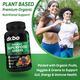 DR. BO Organic Spirulina Tablets on a wooden surface