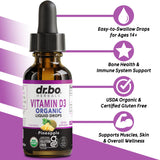 DR. BO Organic Vitamin D3 Liquid Drops bottle back view