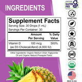 DR. BO Organic Vitamin D3 Liquid Drops with pineapple