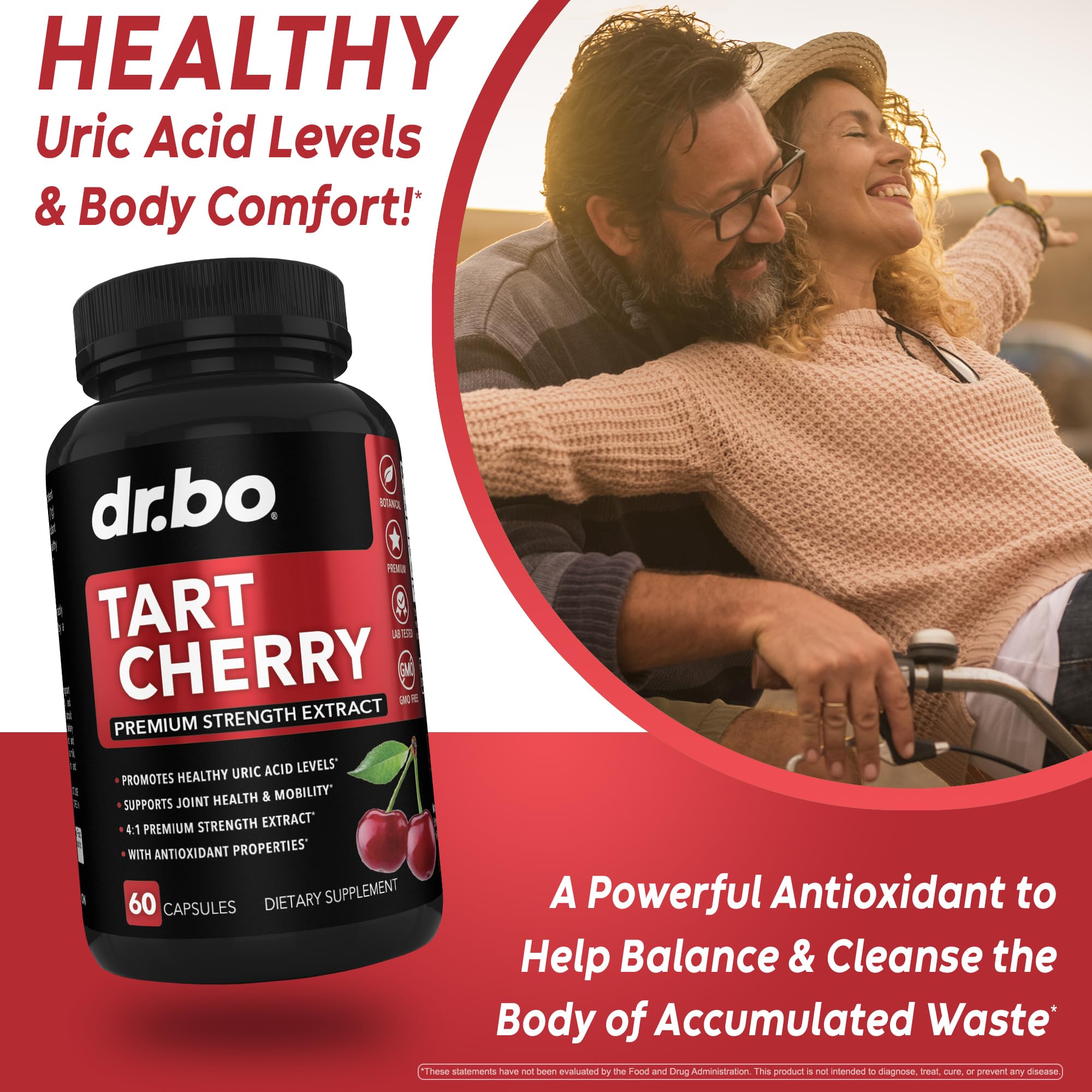 DR. BO Tart Cherry Extract Capsules bottle with label