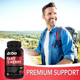 DR. BO Tart Cherry Extract Capsules on a wooden table