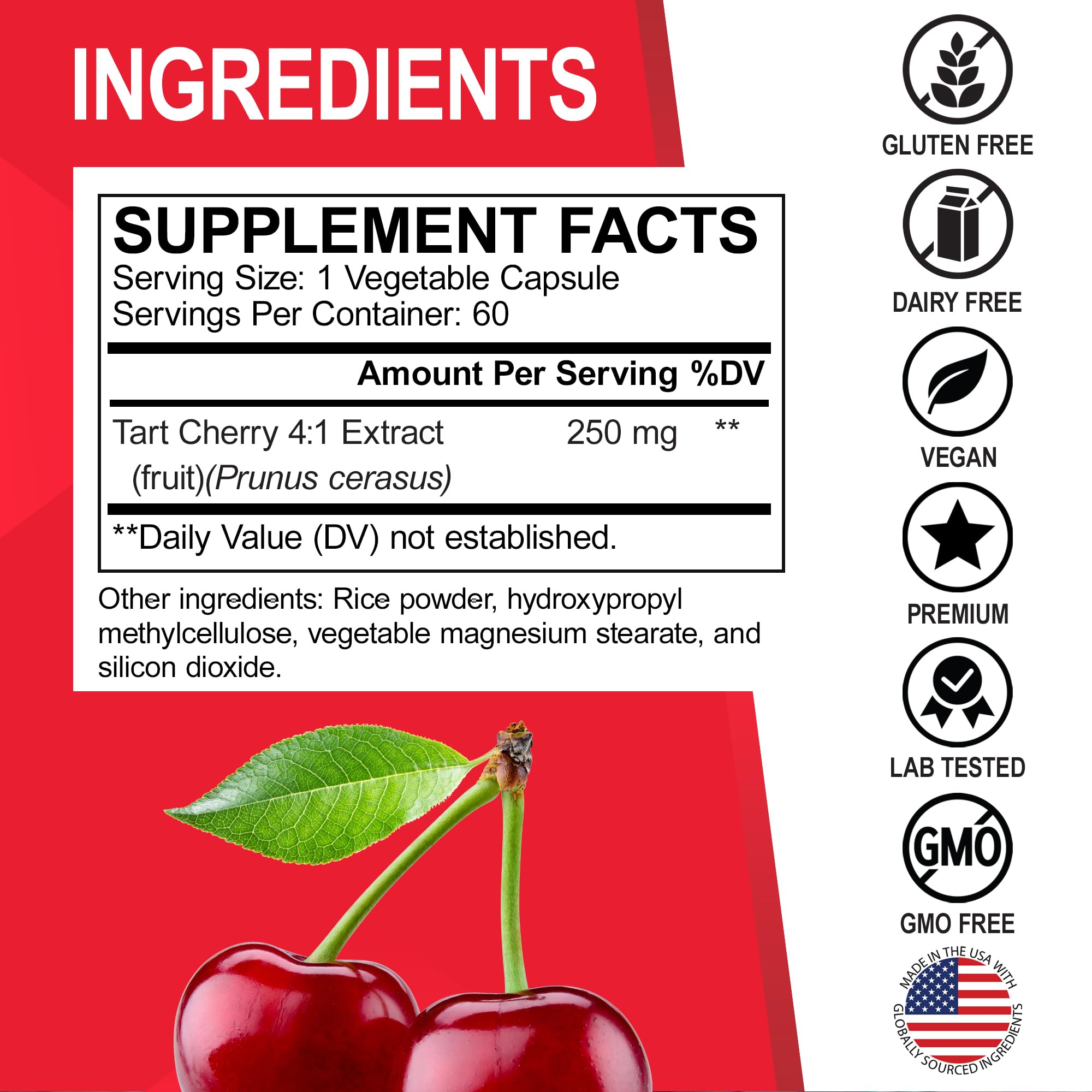 DR. BO Tart Cherry Extract Capsules with measuring spoon