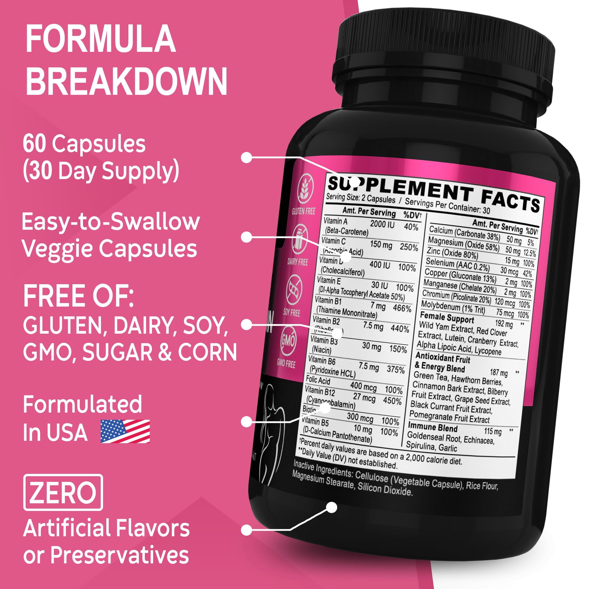 DR. BO Women's Multivitamin Supplement on a kitchen counter