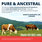 Dr. Boz Beef Liver Capsules open bottle with capsules visible