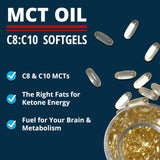 Dr. Boz MCT Oil Softgels 1500mg C8 + 1050mg C10 side view