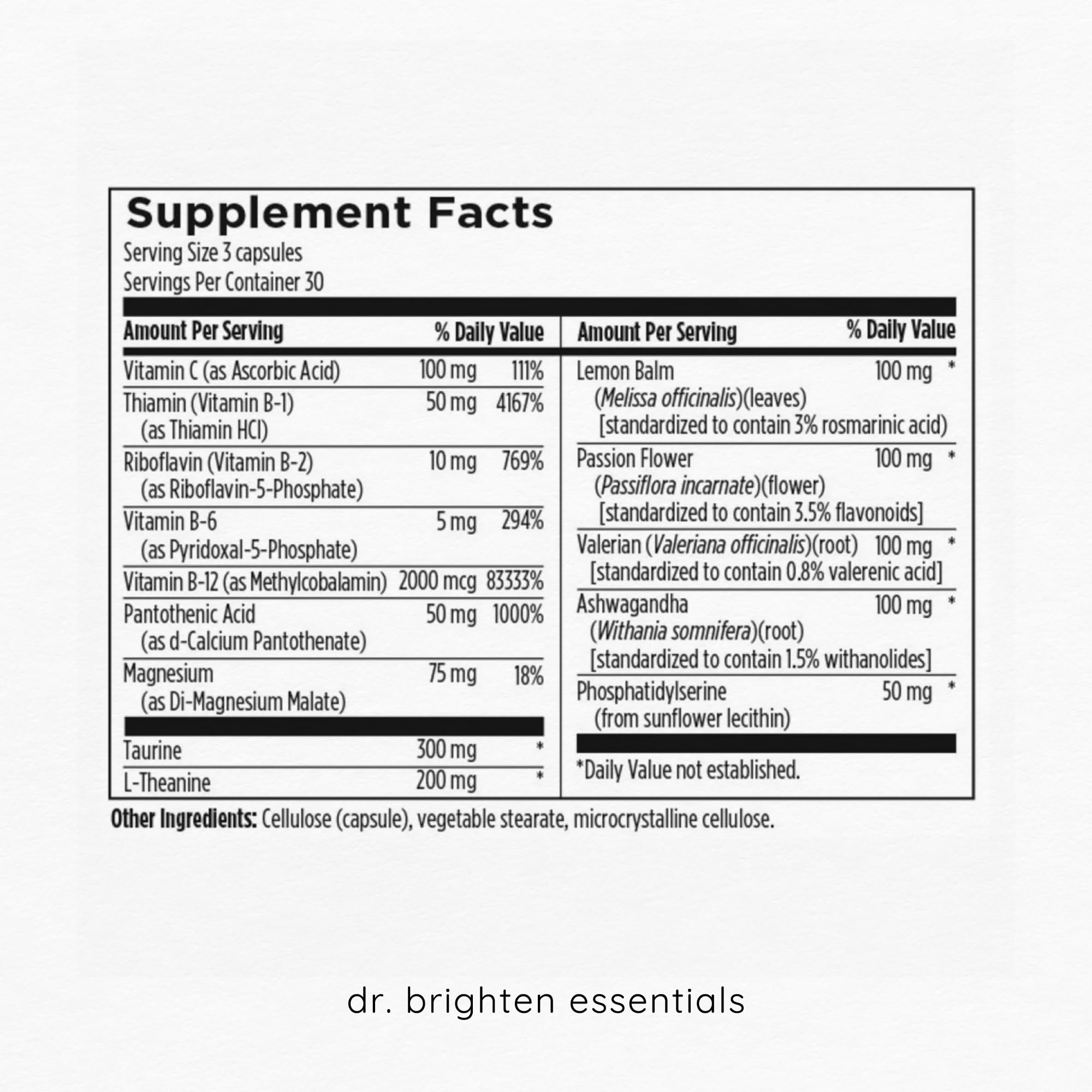 Dr. Brighten Adrenal Calm capsules in hand