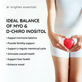 Dr. Brighten Myo-Inositol Plus supplement on a wooden table