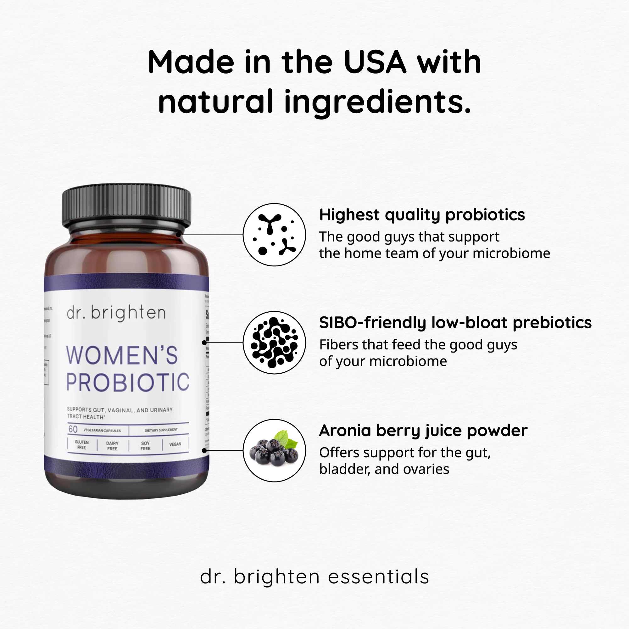 Dr. Brighten Women's Probiotic Supplement ingredients list