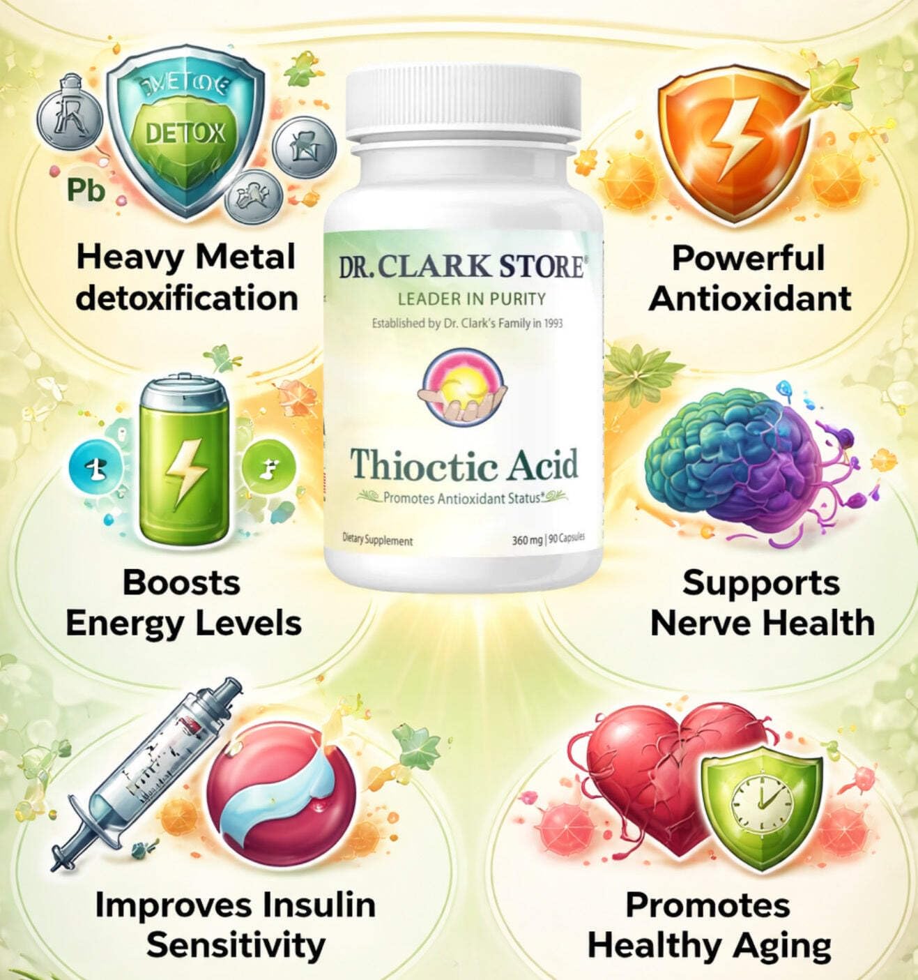 Dr Clark Store Alpha Lipoic Acid 300mg capsules packaging