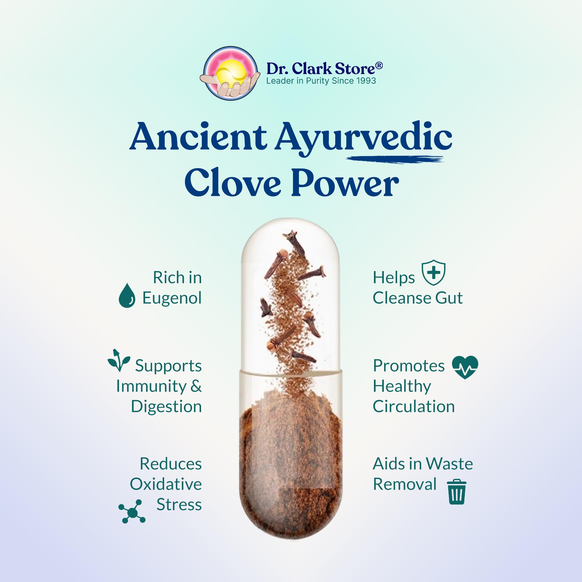 Dr Clark Store Clove Bud Powder Capsules 500mg ingredients list