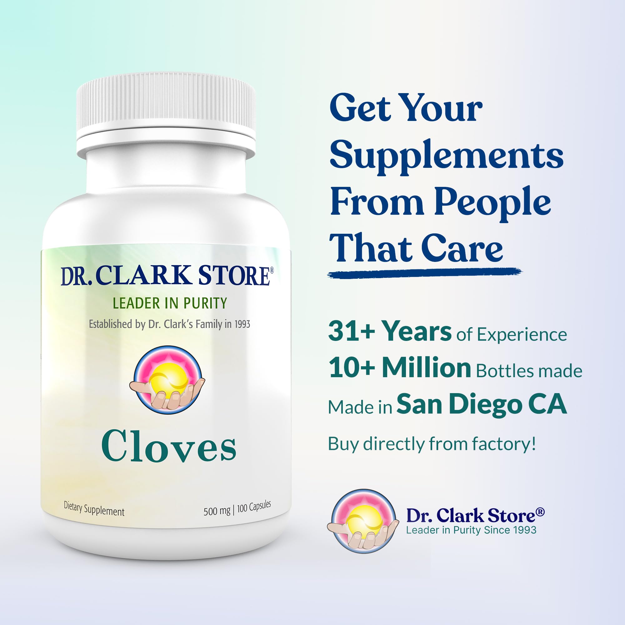 Dr Clark Store Clove Bud Powder Capsules 500mg side view