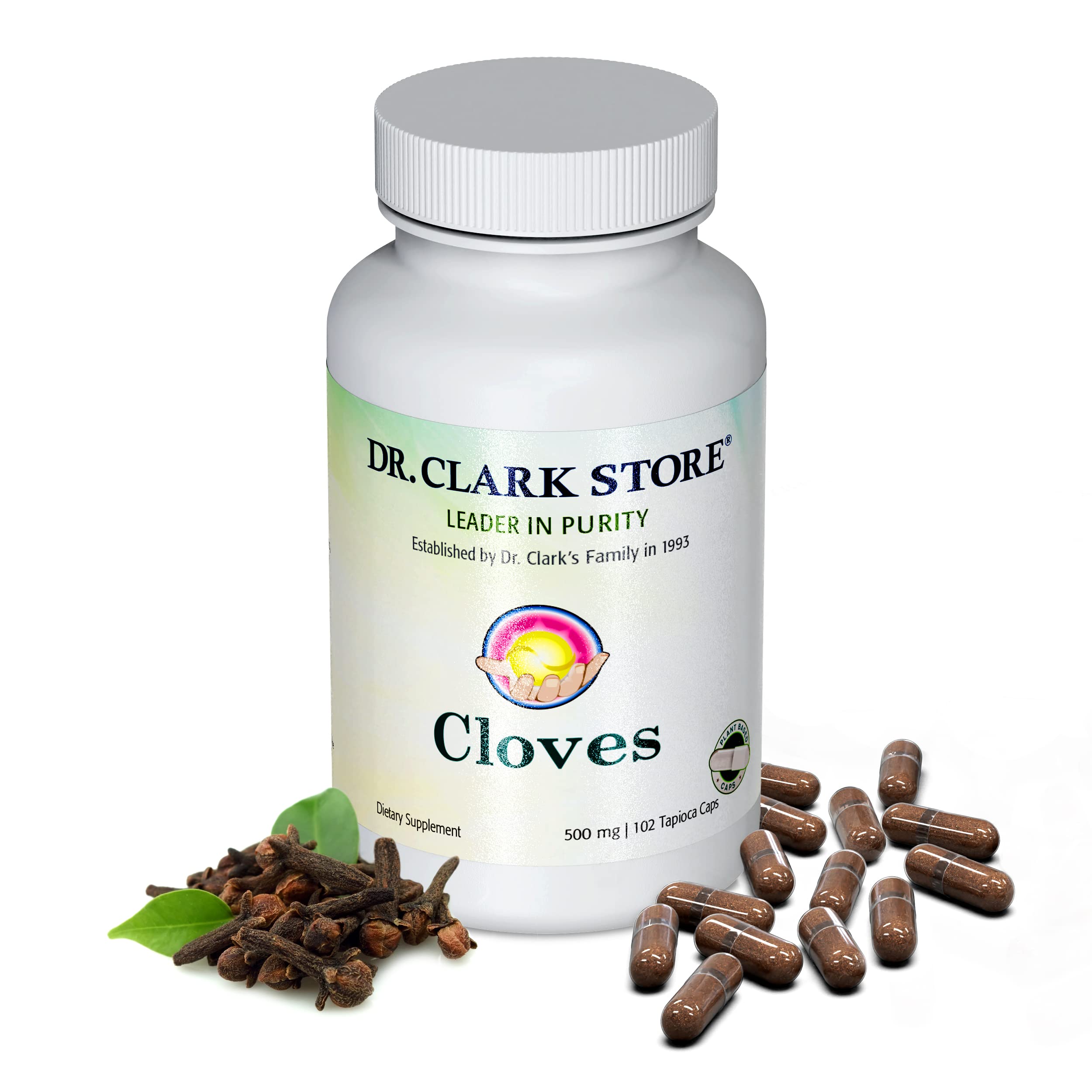 Dr Clark Store Cloves Dietary Supplement 500mg front view