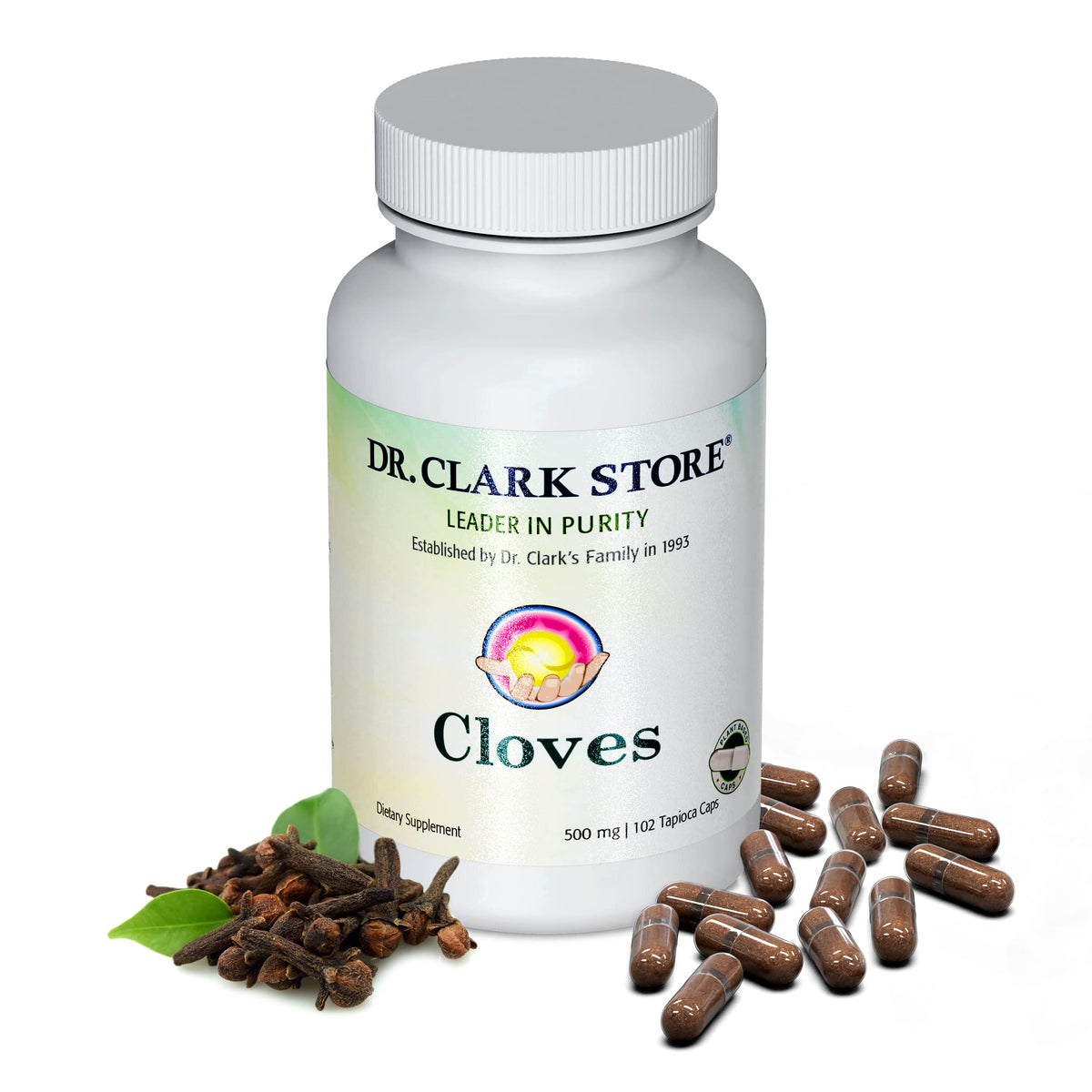 Dr Clark Store Cloves Dietary Supplement 500mg front view