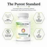 Dr Clark Store L-Ornithine Capsules 50g on a wooden table