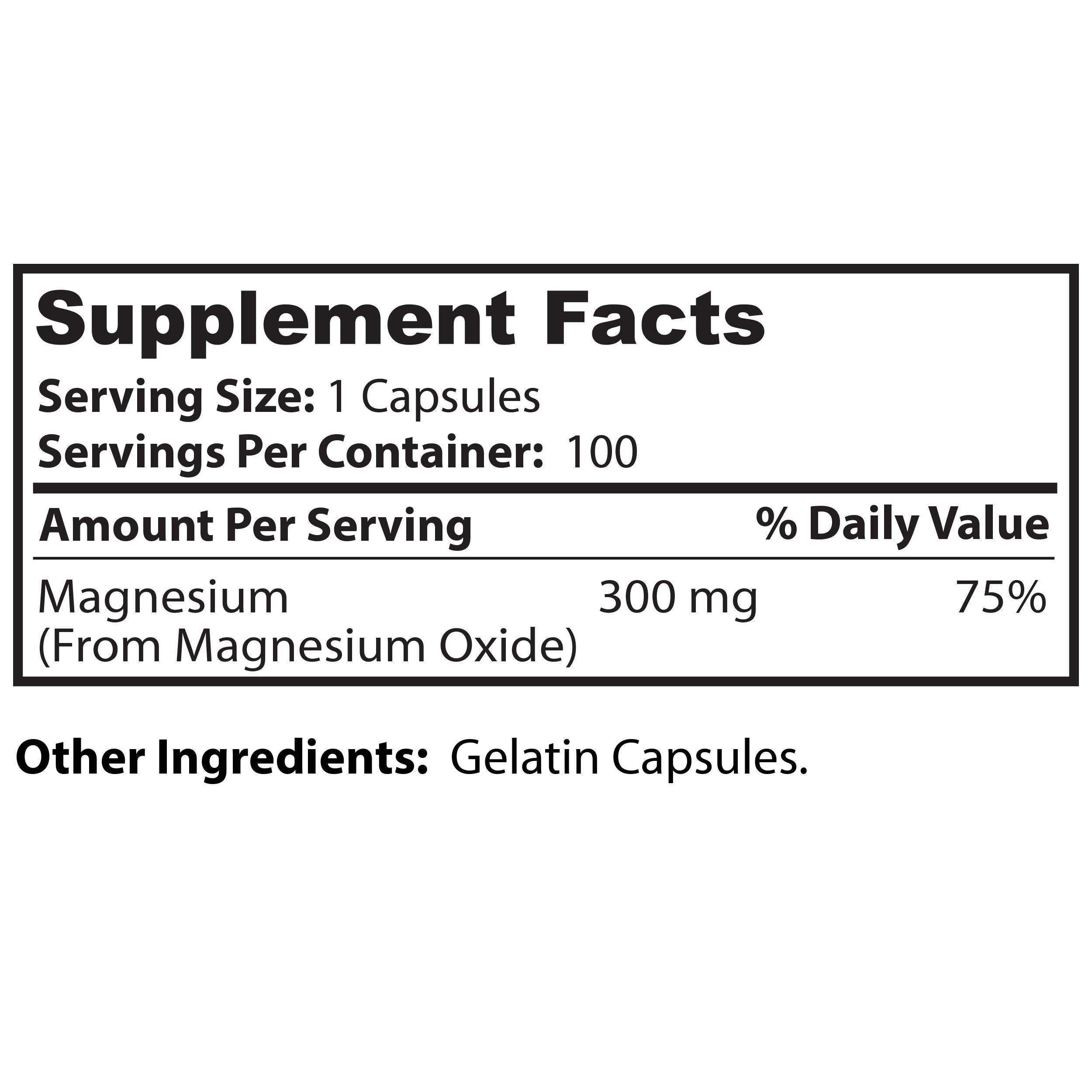 Dr Clark Store Magnesium Oxide supplement facts